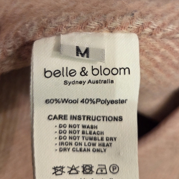 Chic Double-Breasted Blush Coloured Women's Pea Coat - Picture 3 of 7